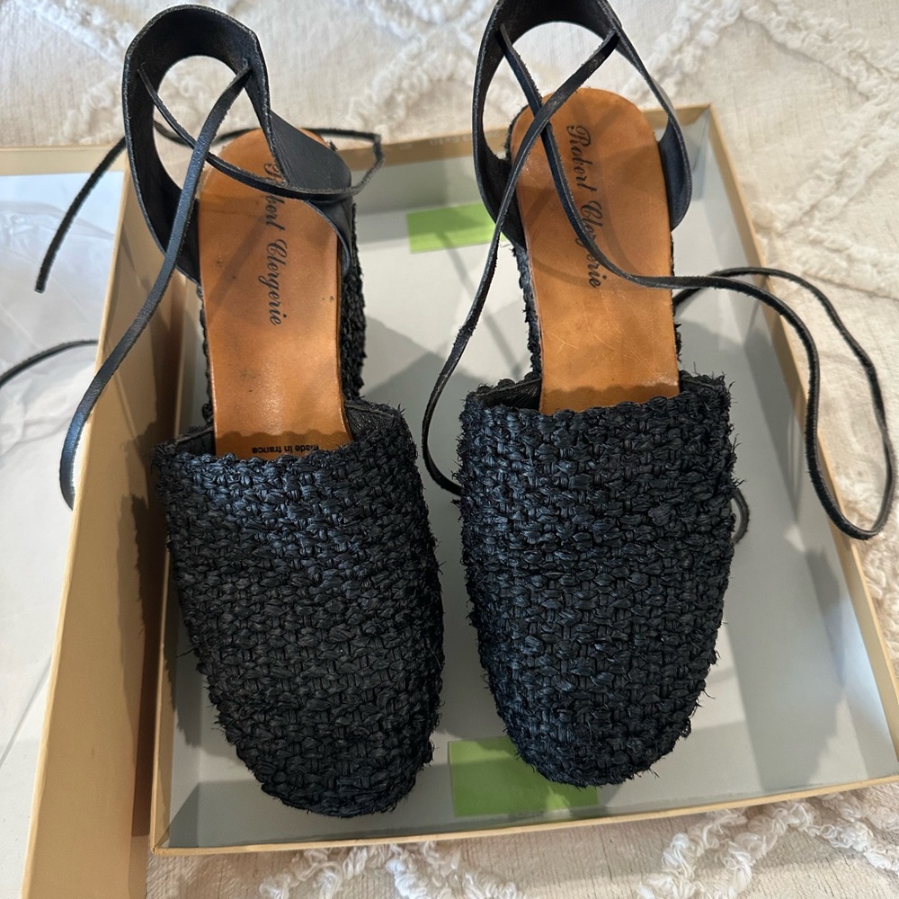 Black Woven Sandals by Robert Cleregerie